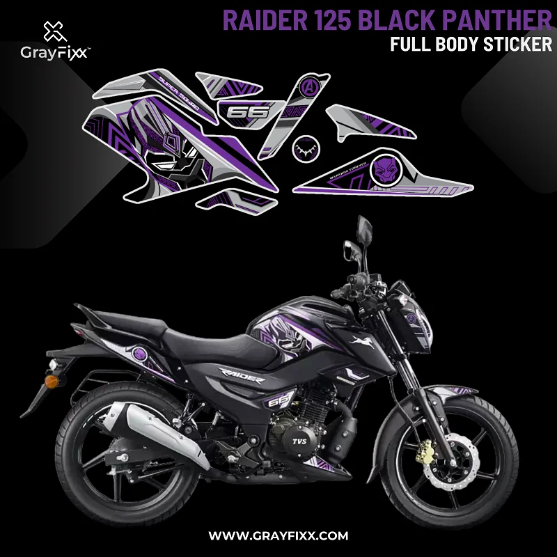 Black Panther Sticker for TVS Raider | Raider Black Panther Sticker